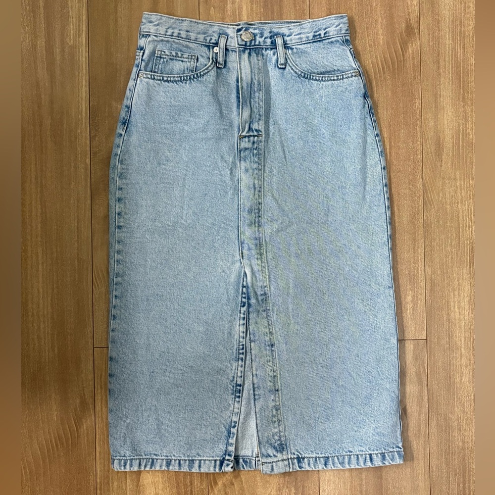 Mango Light Blue Denim Skirt